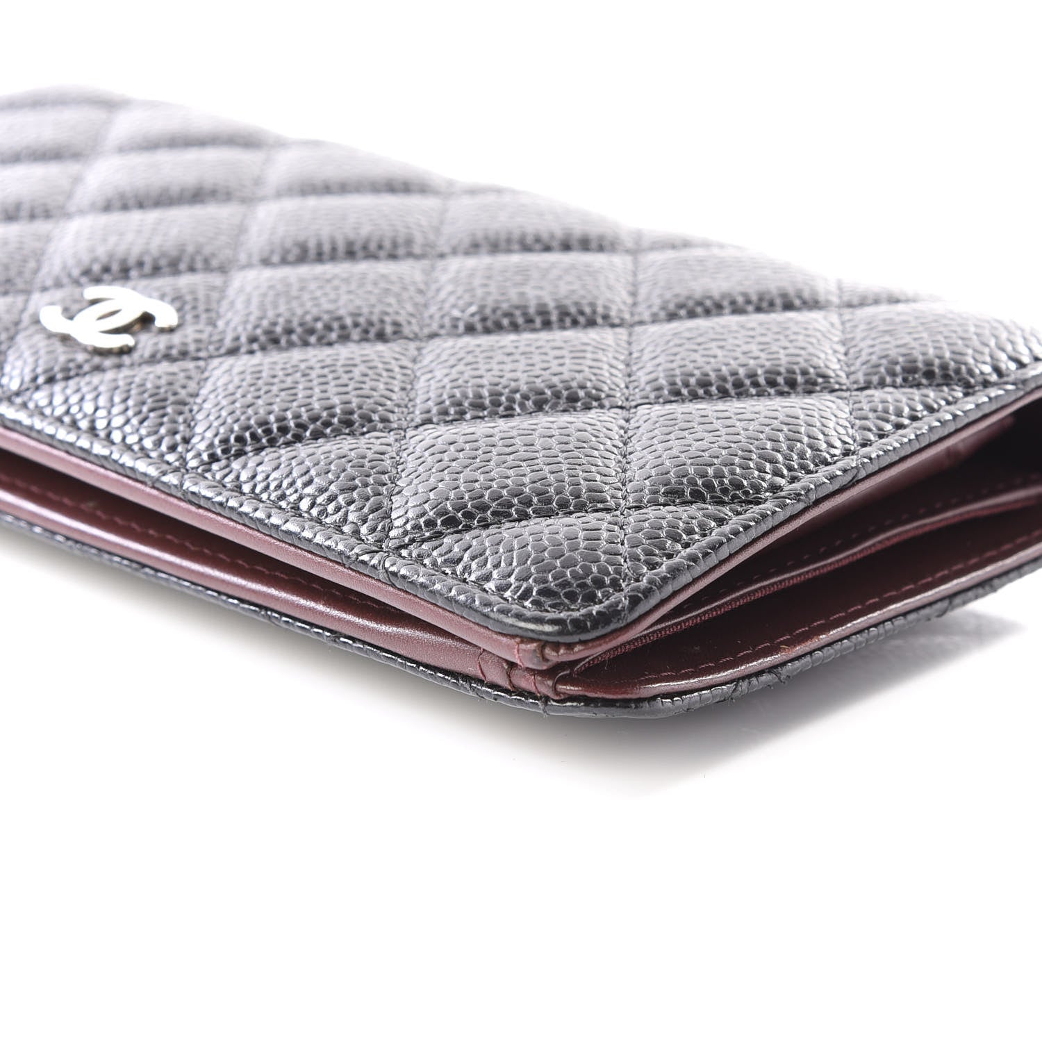 Chanel Caviar Quilted Yen Wallet Black 6 of 9