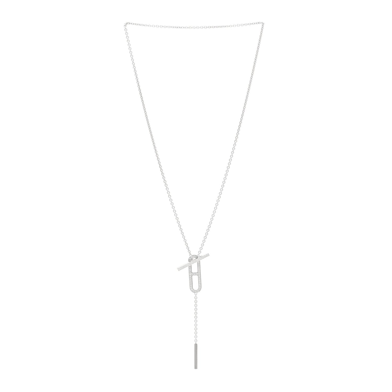 Hermes 18K White Gold Diamond PM Ever Chaine D'Ancre Necklace ST 3 of 5