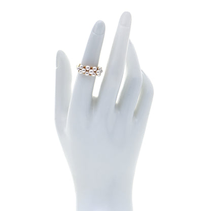 Mikimoto 18K Yellow Gold Akoya Pearl 3-4mm Cluster Ring 50 5.25 2 of 5