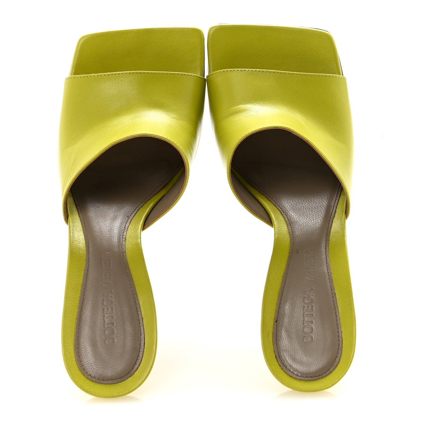 Lambskin Stretch Mule Sandals 35.5 Kiwi
