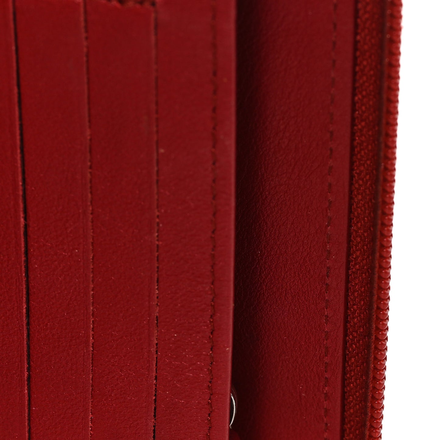 Caviar Large CC Timeless Zip Around Organizer Wallet Red