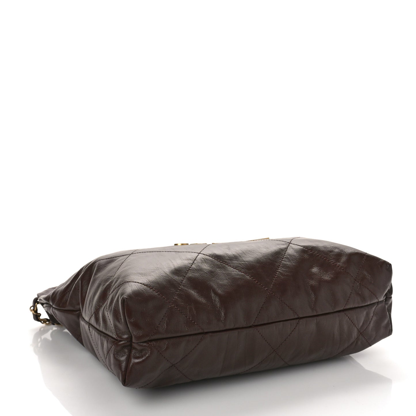 Shiny Calfskin Quilted Small Chanel 22 Brown