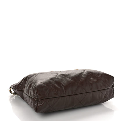 Chanel Shiny Calfskin Quilted Small Chanel 22 Brown 5 of 10