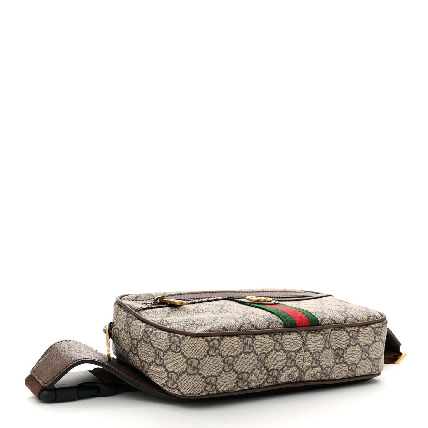 Soft GG Supreme Monogram Medium Ophidia Belt Bag Dark Brown