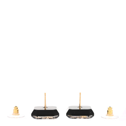 Chanel Enamel Strass CC Earrings Black 3 of 5