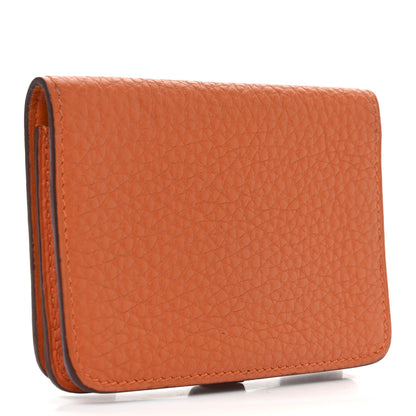 Hermes Togo Dogon Card Case Key Holder Orange 3 of 7