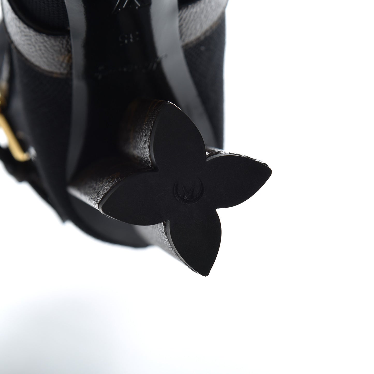 Monogram Stretch Fabric Silhouette Ankle Boots 35 Black