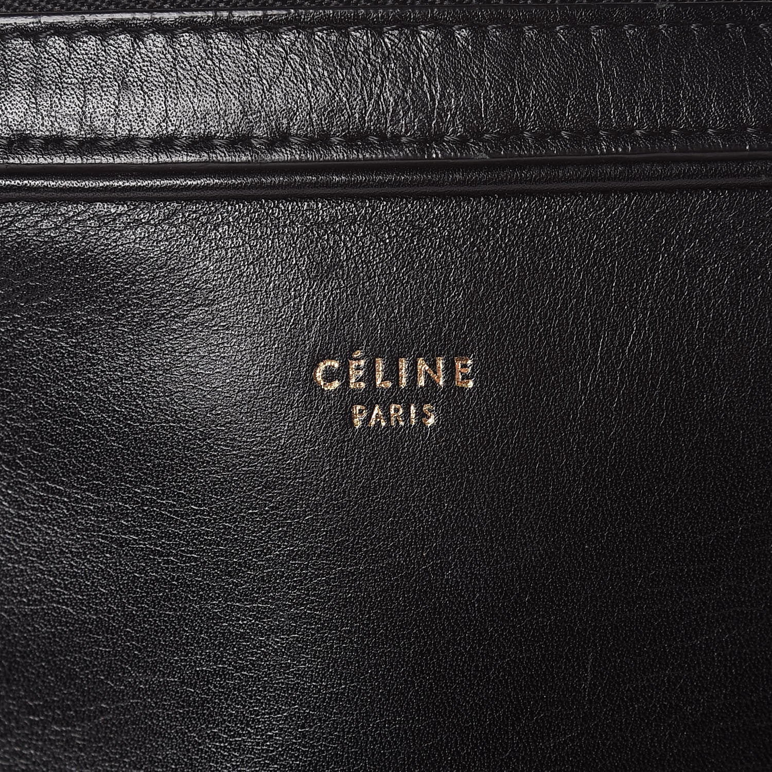 Celine Nappa Calfskin Dragonne Pouch Clutch Black 6 of 14