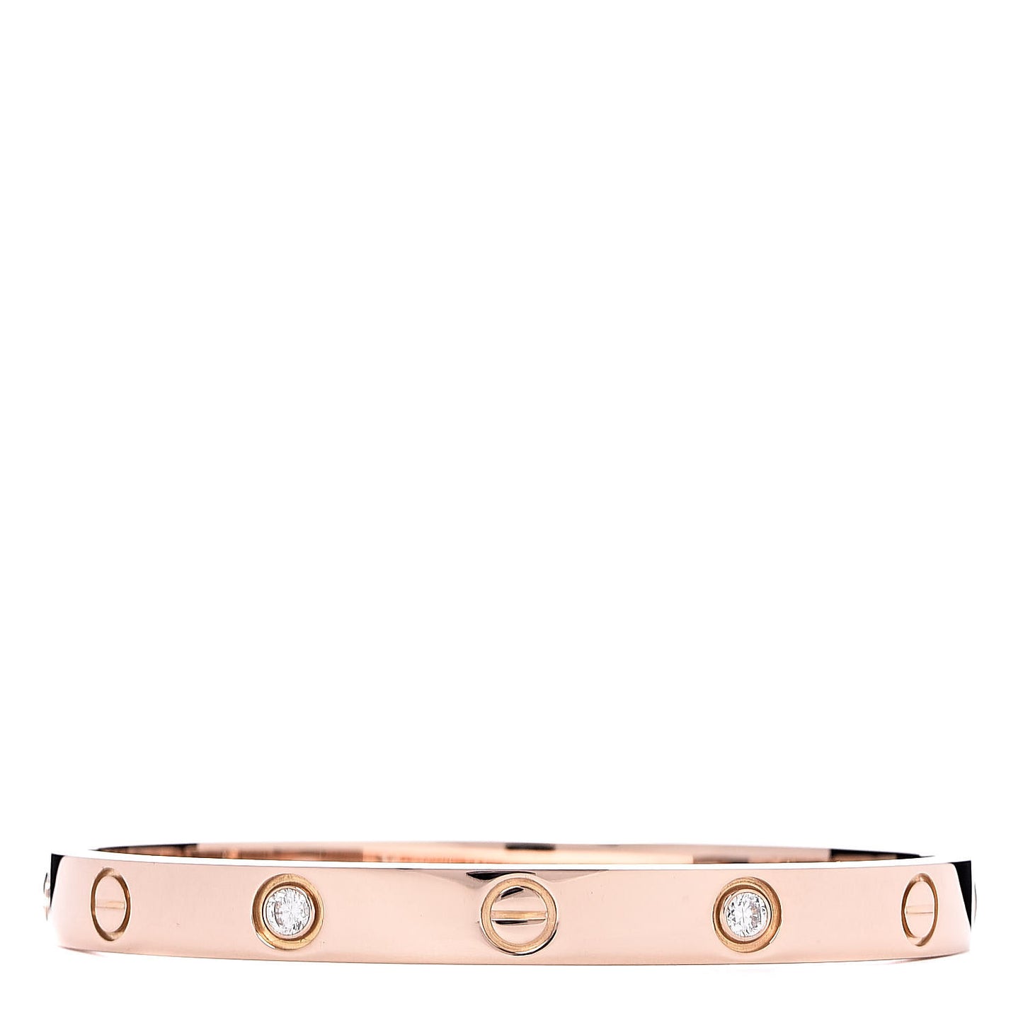 18K Pink Gold 4 Diamond LOVE Bracelet 16