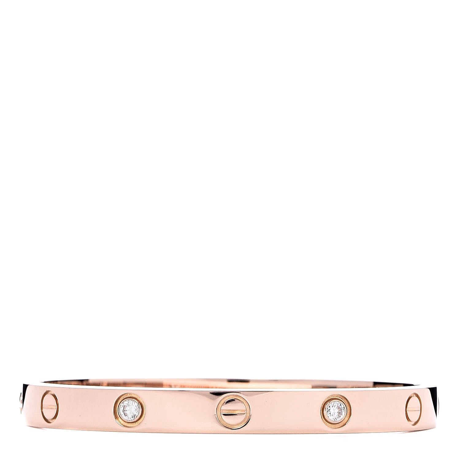 Cartier 18K Pink Gold 4 Diamond LOVE Bracelet 16 1 of 5