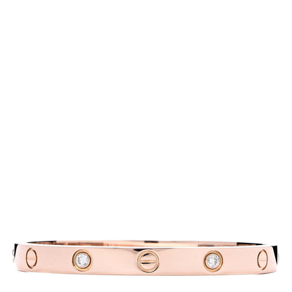 Cartier 18K Pink Gold 4 Diamond LOVE Bracelet 16 1 of 5