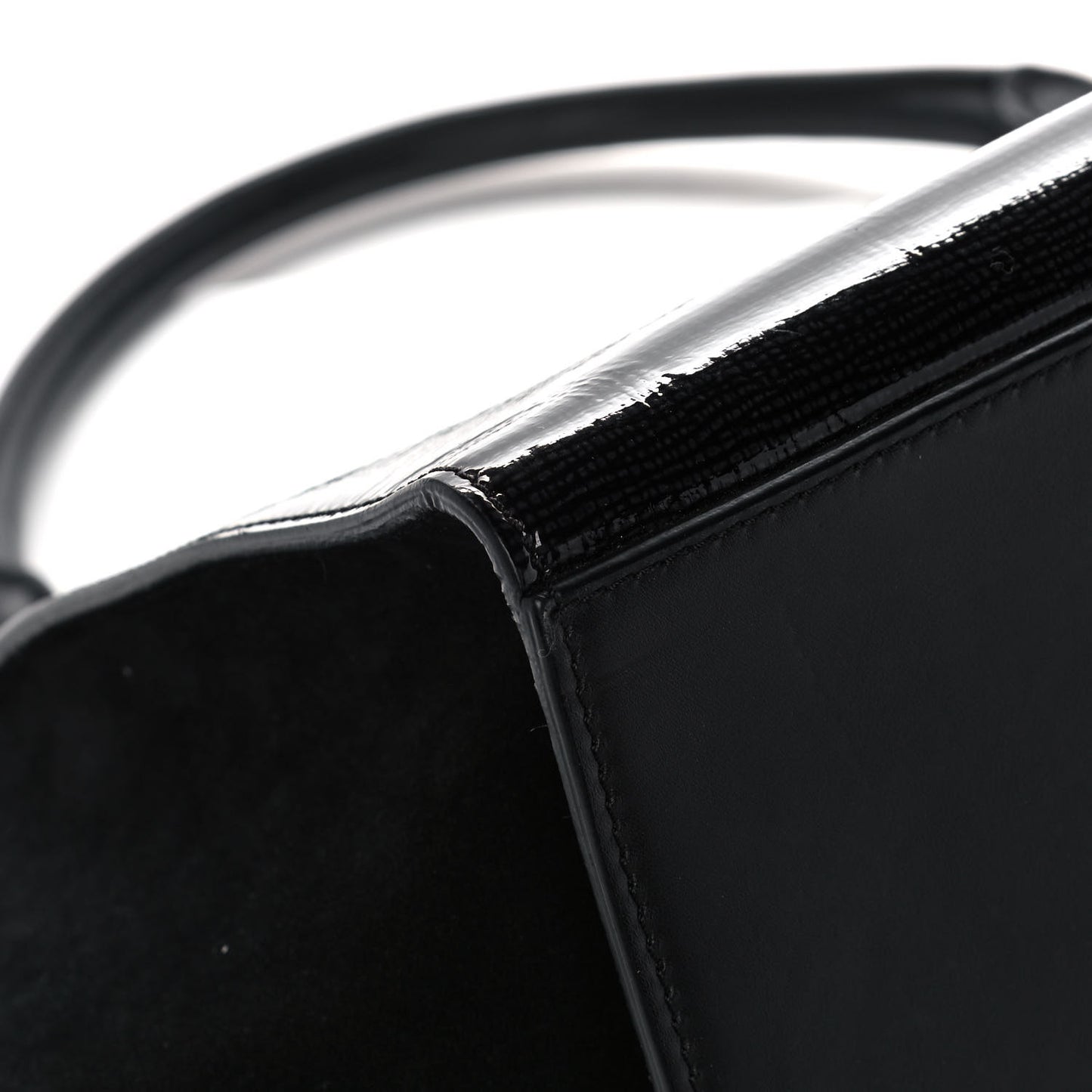 Patent Suede Medium Trapeze Black