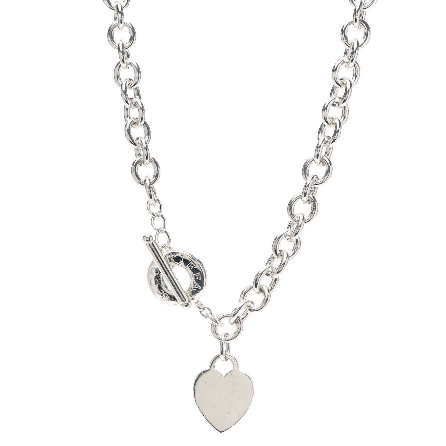 Tiffany Sterling Silver Heart Tag Toggle Necklace 1 of 5