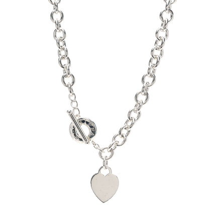 Tiffany Sterling Silver Heart Tag Toggle Necklace 1 of 5