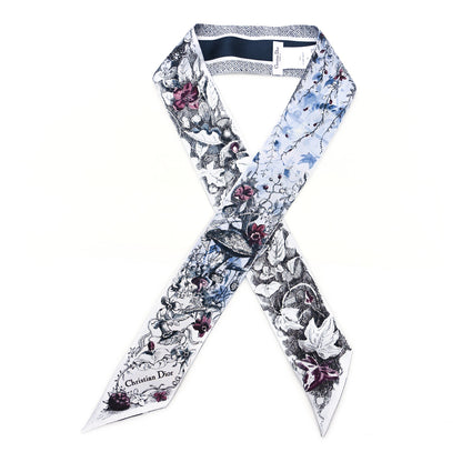 Christian Dior Silk Butterflies Around the World Mitzah Scarf Blue 1 of 3
