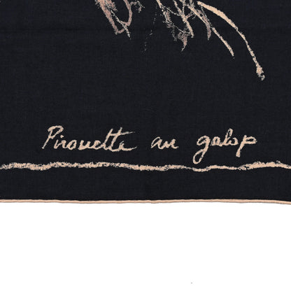 Hermes Cashmere Silk Pirouette au Galop Shawl 140 Marine Naturel Beige 5 of 6