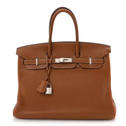 Hermes Togo Horseshoe Birkin 35 Gold Orange 2 of 27