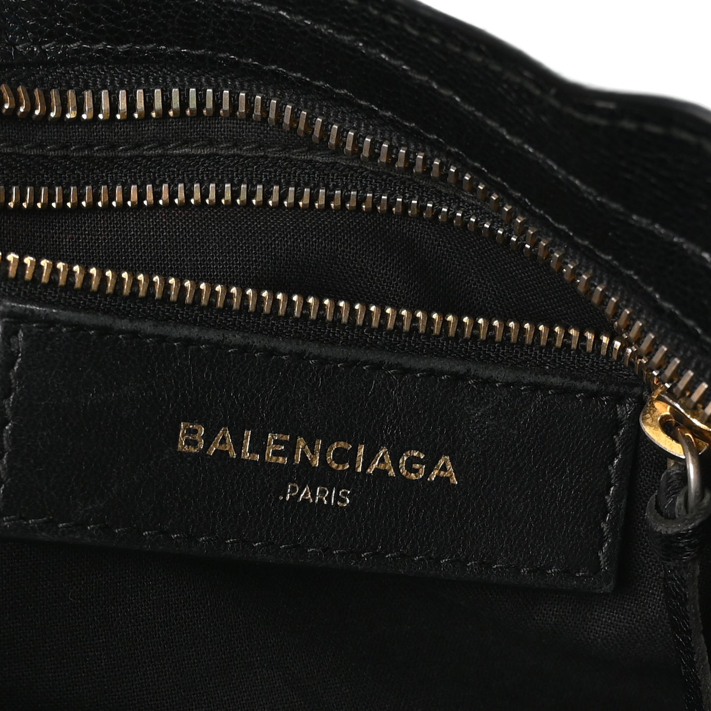 Chevre Gold Metallic Edge Hardware Mini City Black