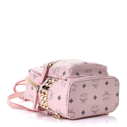 MCM Visetos Side Stud X-Mini Stark Bebe Boo Backpack Soft Pink 3 of 5