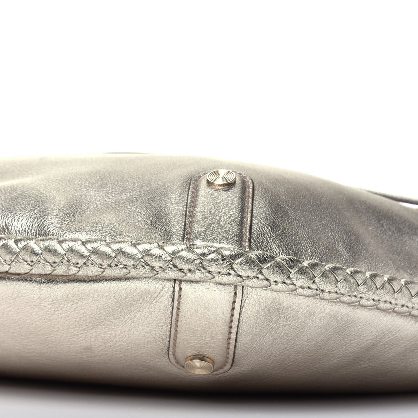 Metallic Calfskin Medium Britt Tassel Shoulder Bag Platinum