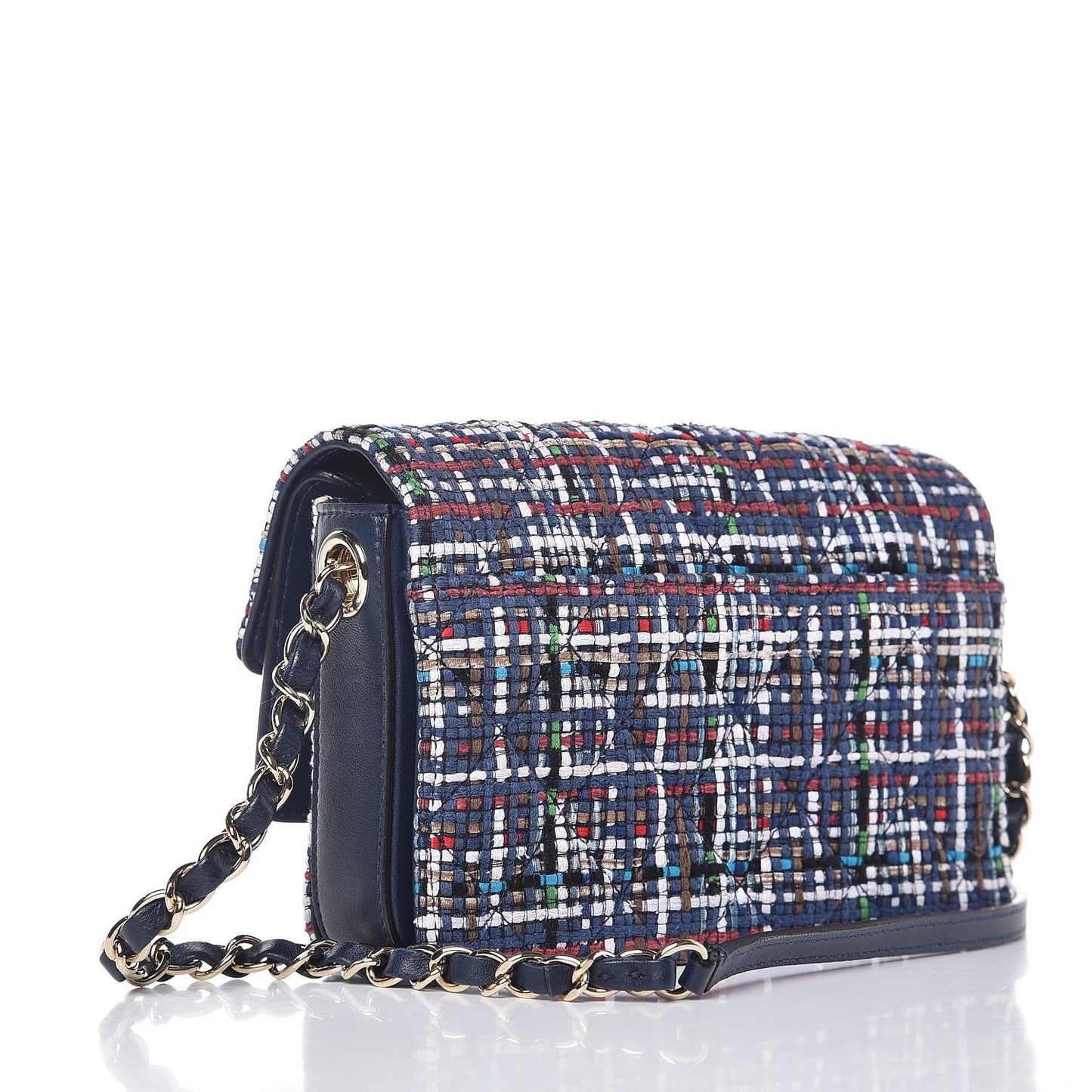 Tweed Calfskin Quilted CC Box Flap Multicolor