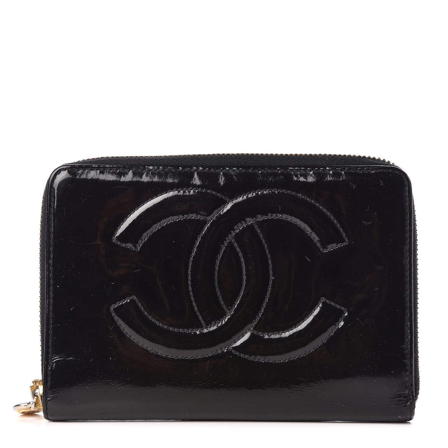 Patent CC Zip Around Wallet Black