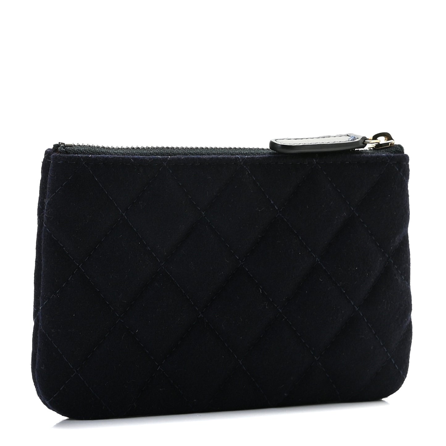 Wool Quilted Paris-Hamburg Charms Small Cosmetic Case Navy