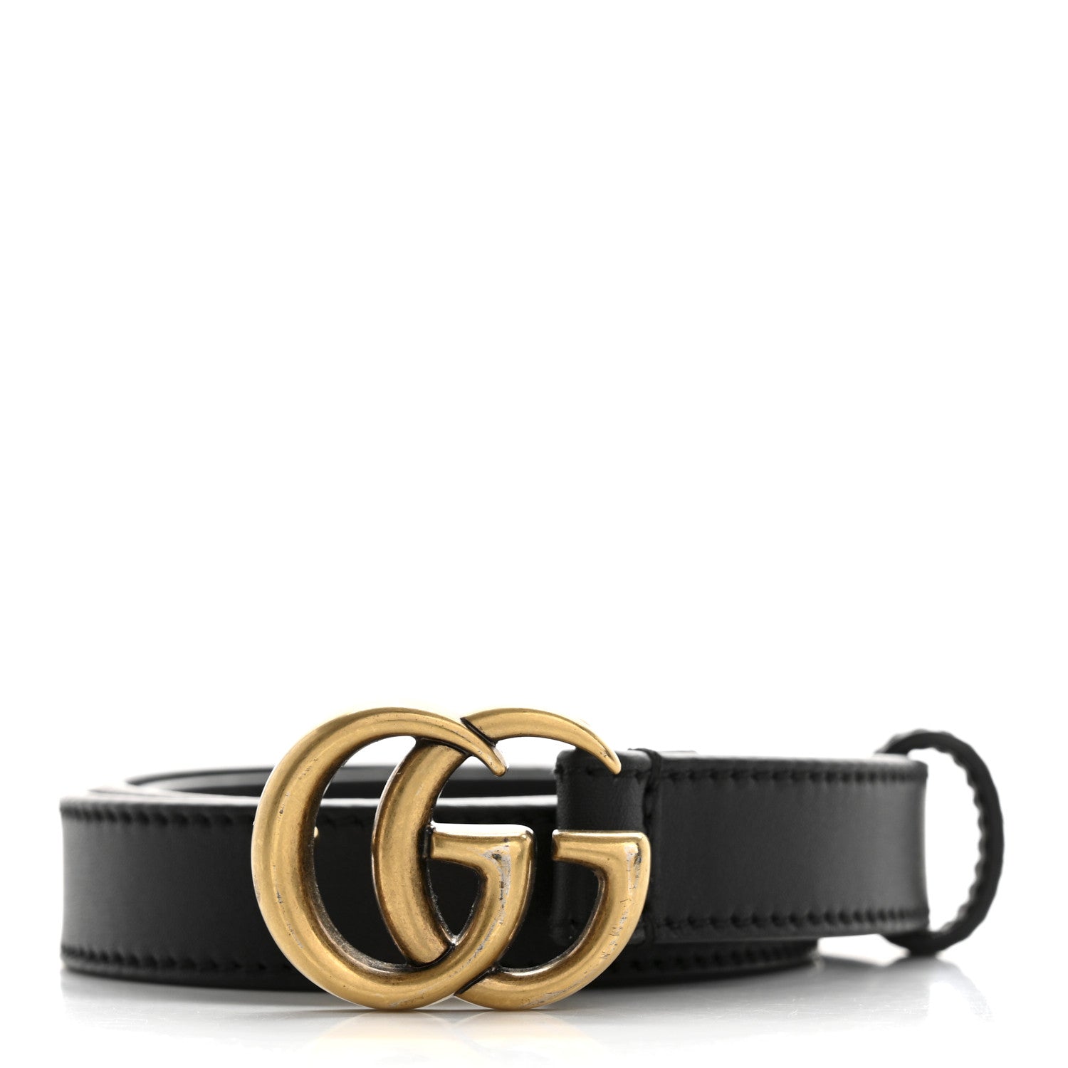 Gucci Calfskin Double G 20mm Belt 75 30 Black 1 of 5