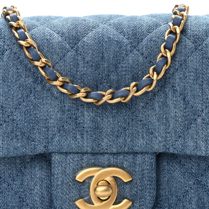 Chanel Denim Quilted Mini Pearl Crush Rectangular Flap Blue 15 of 18