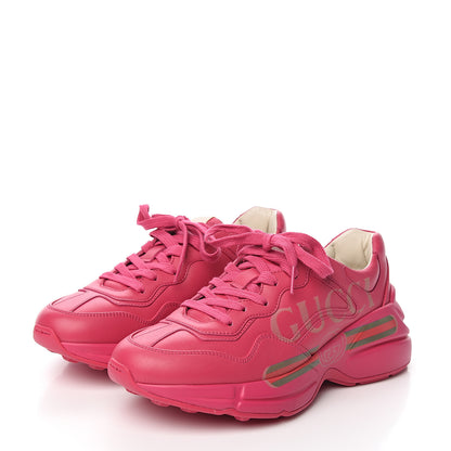 Gucci Calfskin Logo Womens Rhyton Sneakers 36 Box Pink 3 of 10