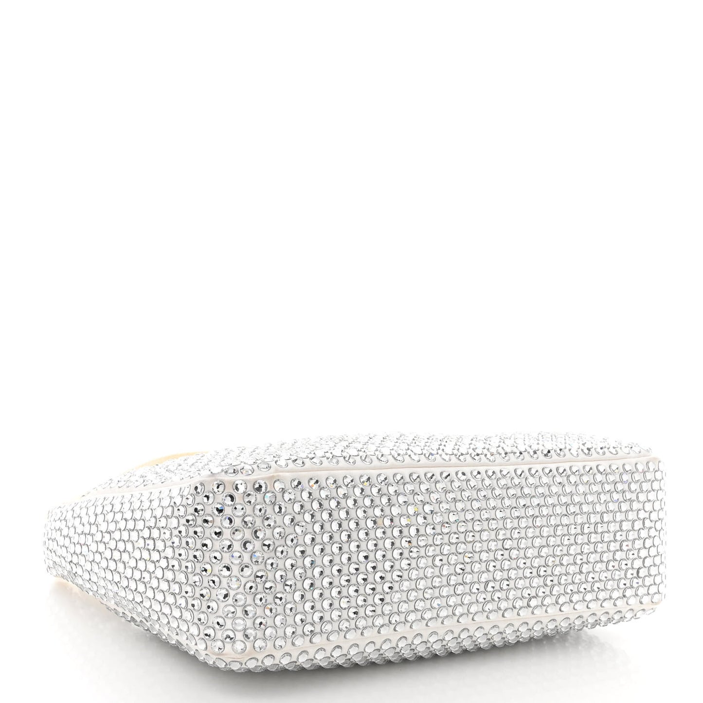 Satin Crystal Mini Re-Edition 2000 Bag White