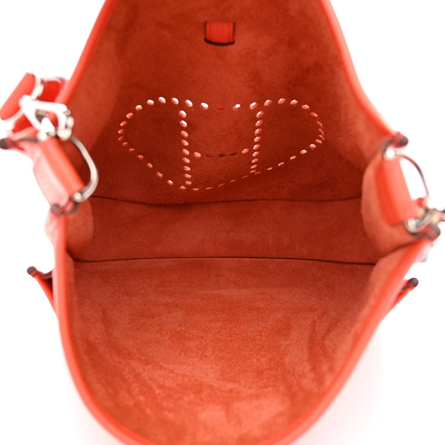 Hermes Taurillon Clemence Amazone Evelyne III PM Orange Poppy Bleu Saint Cyr 5 of 14