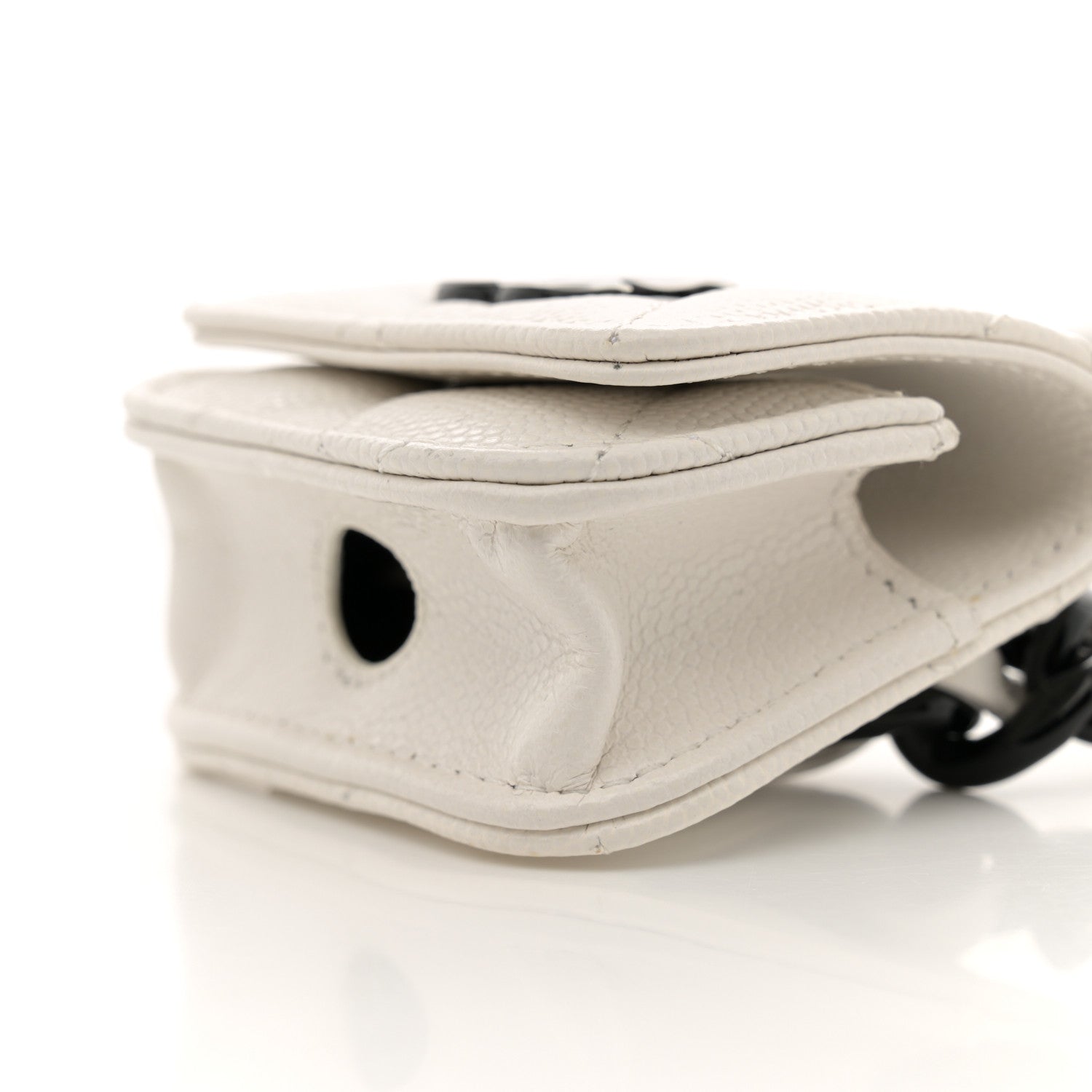 Chanel Caviar Quilted Airpods Pro Holder Belt White 10 of 11