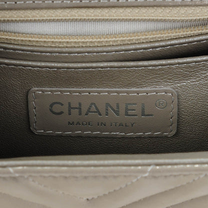 Chanel Iridescent Calfskin Chevron Quilted Mini Square Flap Silver 6 of 8