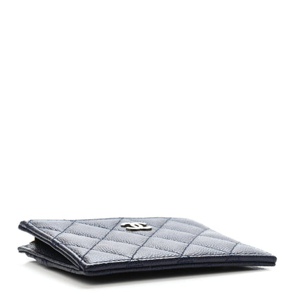 Chanel Caviar Quilted CC Zip Card Holder Navy 3 of 4