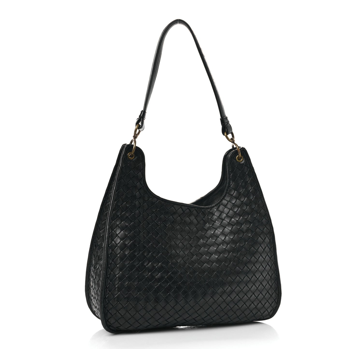 Nappa Intrecciato Shoulder Bag Black