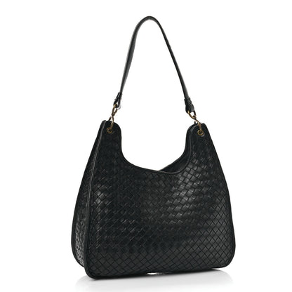 Bottega Veneta Nappa Intrecciato Shoulder Bag Black 2 of 7