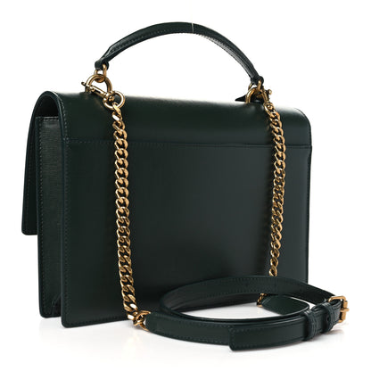 Saint Laurent Smooth Calfskin Medium Monogram Sunset Satchel Dark Green 3 of 10