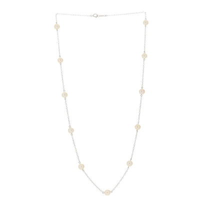 Mikimoto 18K White Gold Akoya Pearl 5.5-6mm Station Necklace 4 of 6