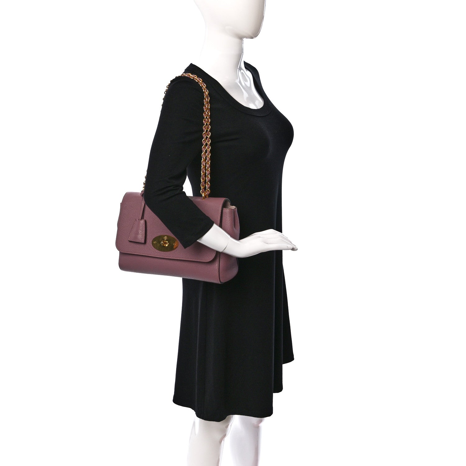 Mulberry Calfskin Goat Medium Lily Flap Dark Blush 2 of 8
