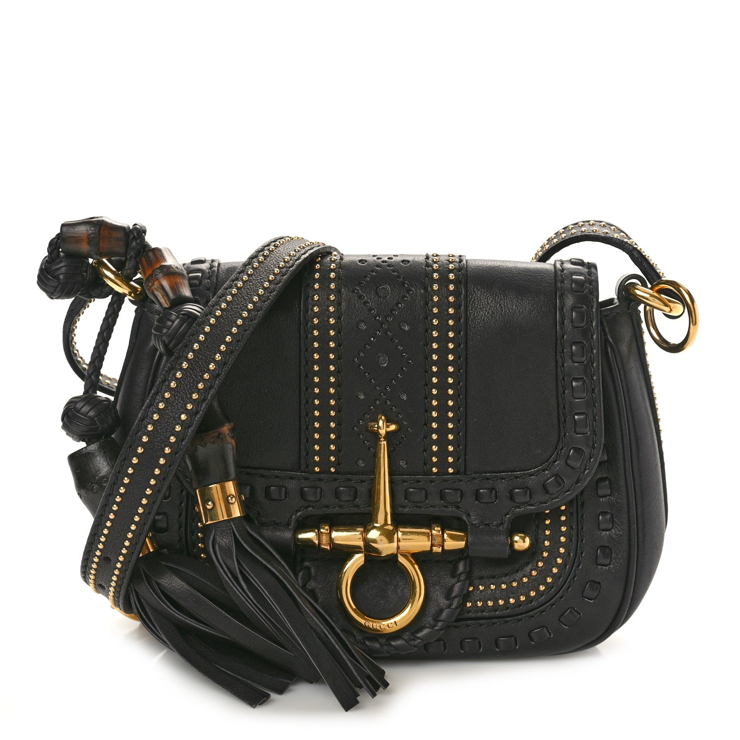 Gucci Calfskin Small Snaffle Bit Shoulder Bag Black 1 of 10