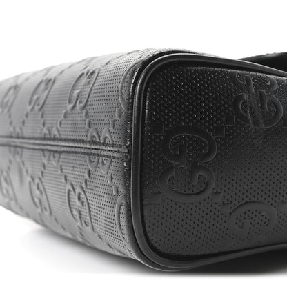 Gucci Calfskin GG Tennis Embossed Shoulder Bag Black 10 of 10