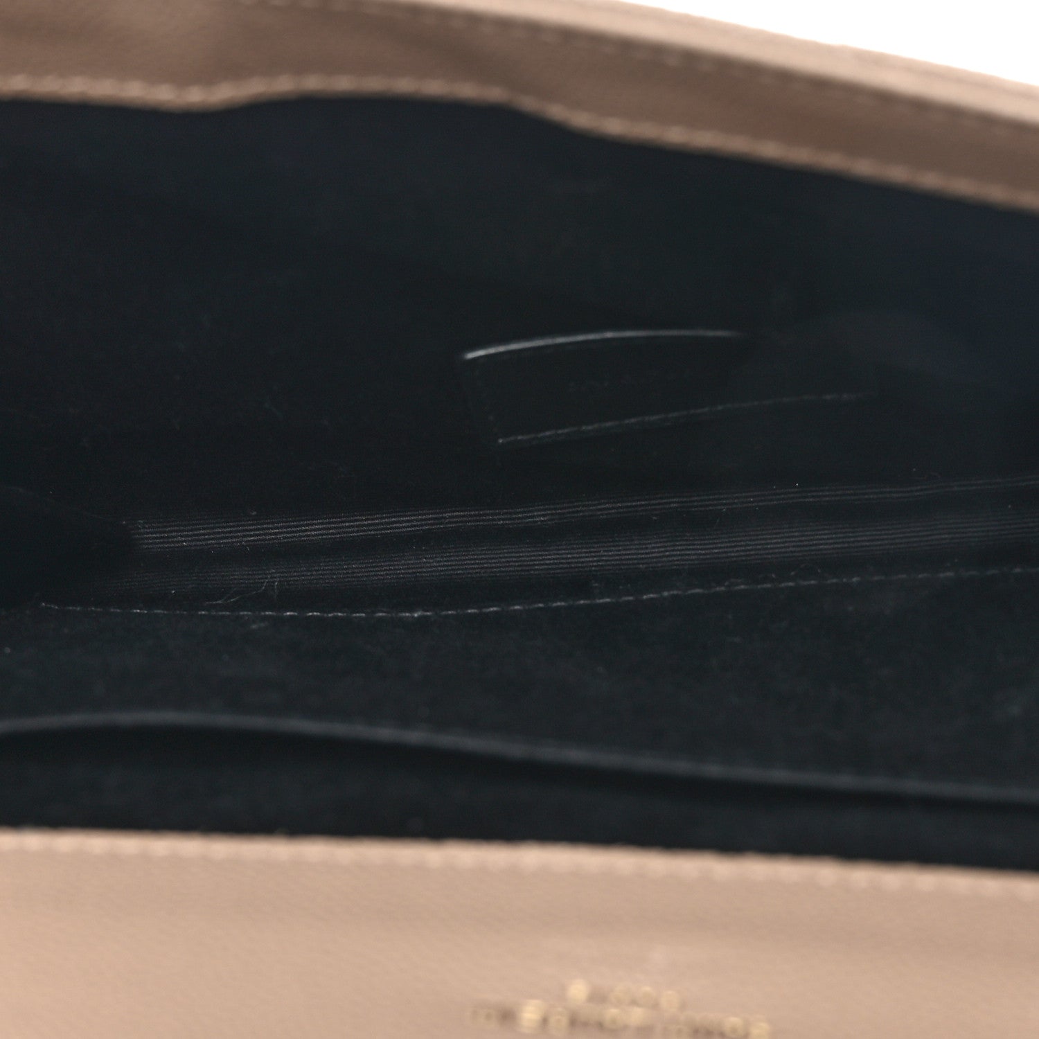 Saint Laurent Grain De Poudre Matelasse Chevron Monogram Envelope Clutch Dark Beige 5 of 8