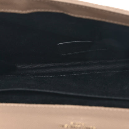 Saint Laurent Grain De Poudre Matelasse Chevron Monogram Envelope Clutch Dark Beige 5 of 8