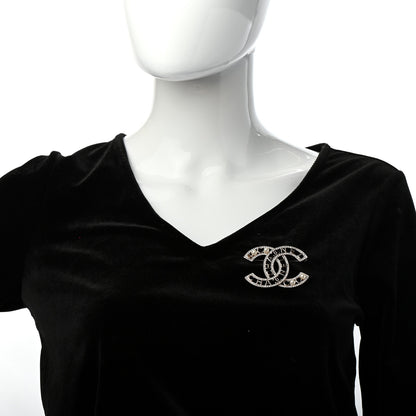 Chanel Crystal Pearl Coco CC Logo Brooch Gold 2 of 4