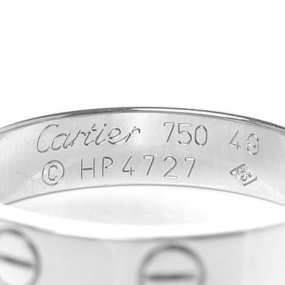 Cartier 18K White Gold 3.5mm LOVE Wedding Band Ring 49 5 4 of 5