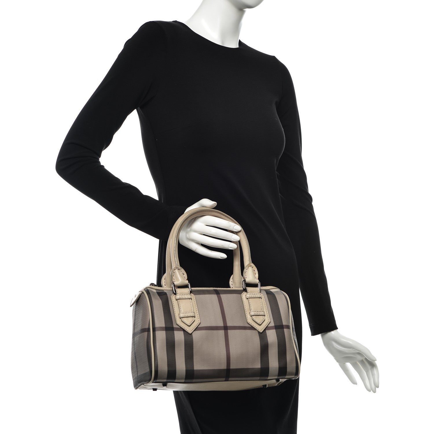 Burberry Smoked Check Small Chester Bowling Bag Trench 2 of 10