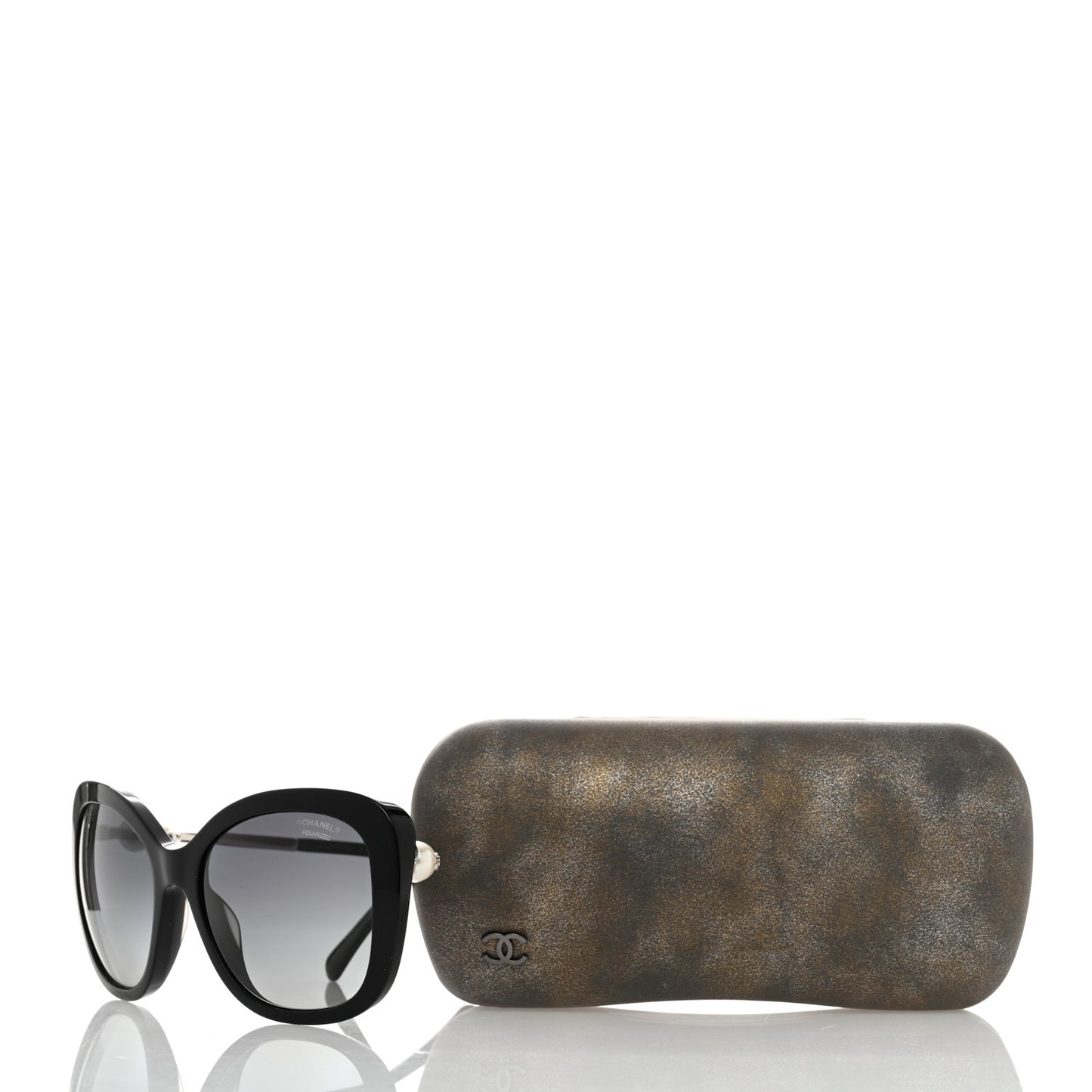 Acetate Polarized Butterfly Winter Pearl Sunglasses 5339-H-A Black
