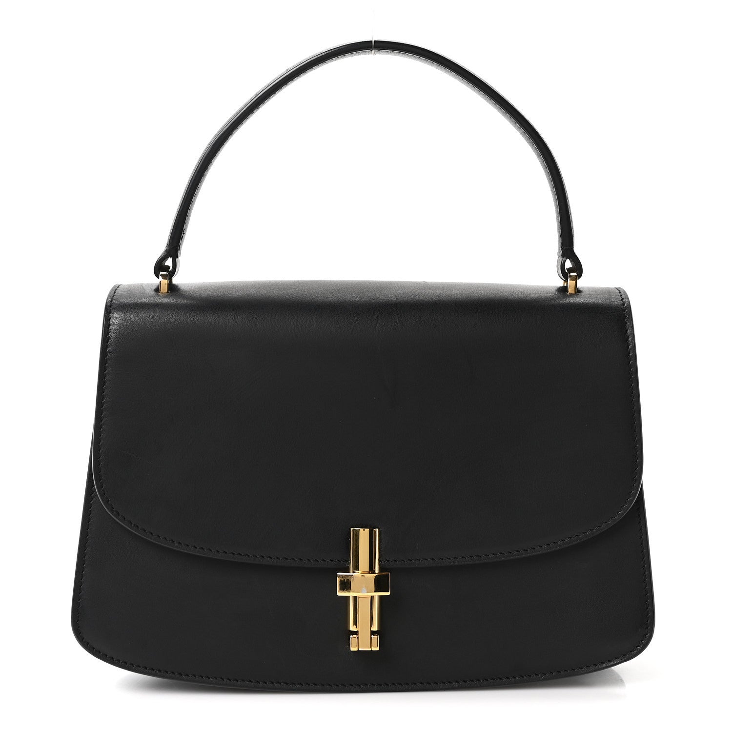 The Row Sleek Calfskin The Sofia 8.75 Top Handle Black 1 of 8