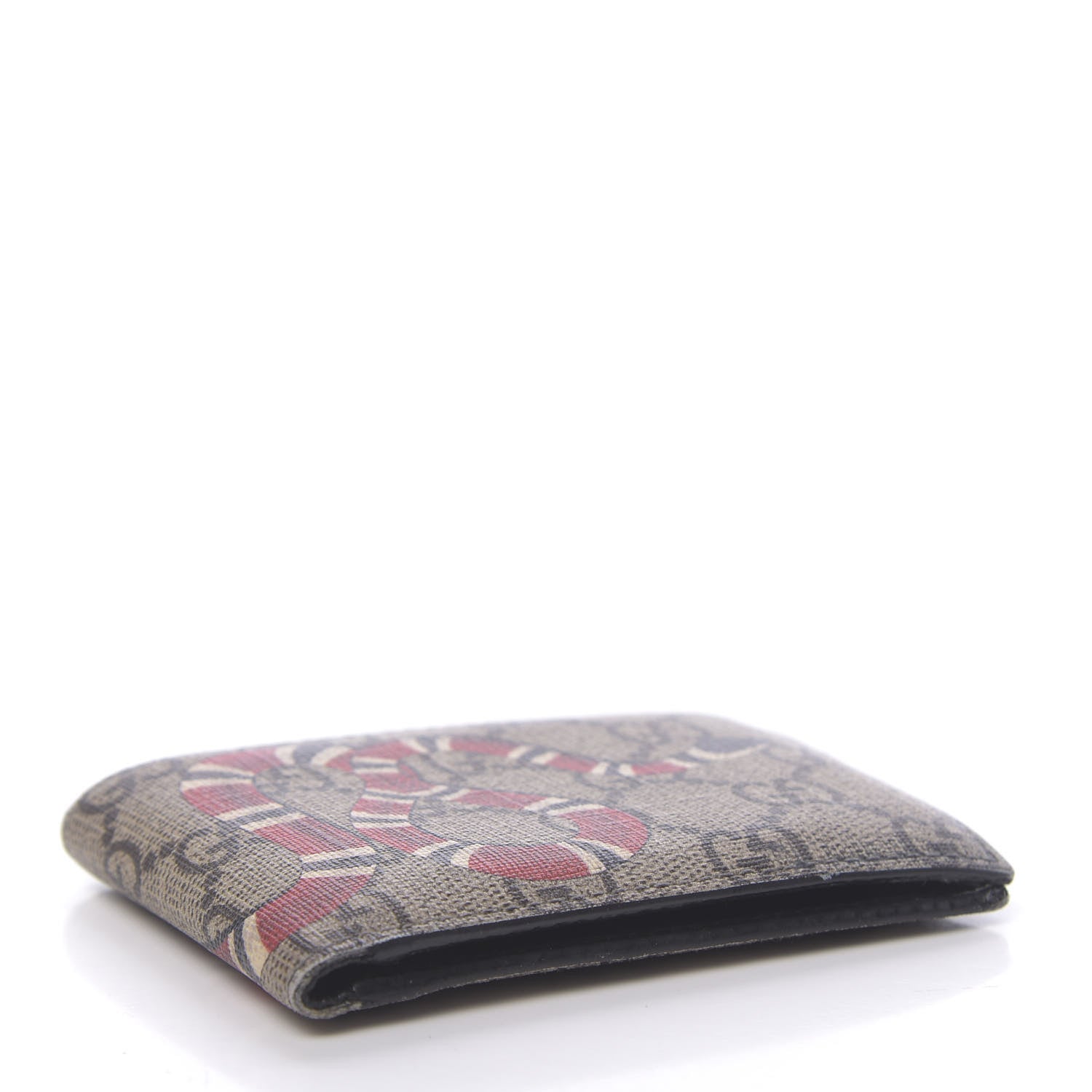 Gucci GG Supreme Monogram Kingsnake Bi-Fold Wallet Black 4 of 11